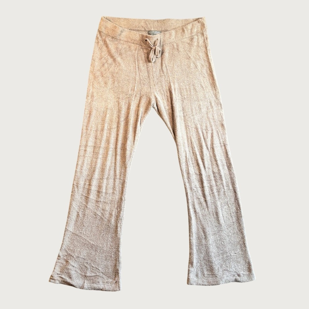 $138 Barefoot Dreams CozyChic Lite Knit Drawstring Lounge Pants 1X Cocoa Brown